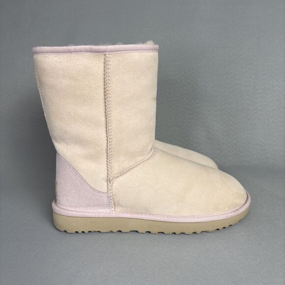 New Womens UGG Boots Sz 9 Classic Short Pink Shell Seashell Suede Wool Sold Out - Picture 4 of 16